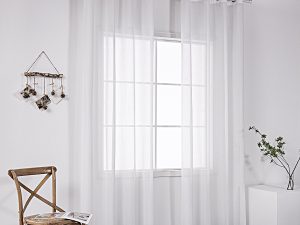 Κουρτίνα γάζα μονόχρωμη με 8 μεταλλικούς κρίκους Art 8440 140x270 Λευκό Beauty Home | Maril Home