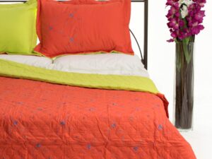 ΚΟΥΒΕΡΛΙ σετ (220cm x 240cm + 2 x 50cm x 70cm)  024 πορτοκαλί Silk Fashion | Maril Home
