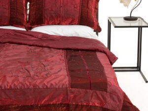 ΚΟΥΒΕΡΛΙ σετ (160cm x 220cm + 1 x 50cm x 70cm) 10507 κόκκινο Silk Fashion | Maril Home