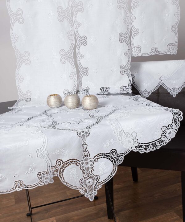 Πετσετάκι (45cm x 45cm) με δαντέλα Βρυξελλών 501 λευκό Silk Fashion | Maril Home
