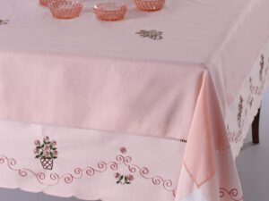 Τραπεζομάντηλο 569b (170cm x 270cm) ρόζ Silk Fashion | Maril Home