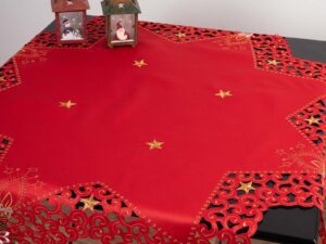 χριστουγεννιάτικο τραπεζοκαρέ (140cm x 140cm)  8213 star Silk Fashion | Maril Home