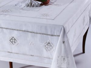 Χειροποίητο σετ 8702 (7 τεμαχίων) λευκό Silk Fashion | Maril Home