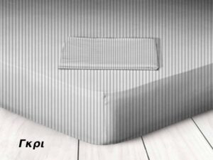 Κατωσέντονο Υπέρδιπλο με Λάστιχο Γκρι Ριγέ Βαμβάκι Γαρύφαλλο 180x200+25cm - ΓΑΡΥΦΑΛΛΟ | Maril.gr