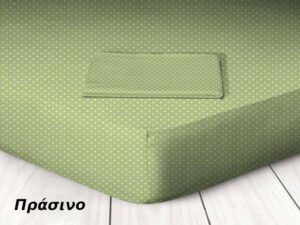 Κατωσέντονο Υπέρδιπλο με Λάστιχο Πράσινο Πουά Βαμβάκι Γαρύφαλλο 180x200+25cm - ΓΑΡΥΦΑΛΛΟ | Maril.gr