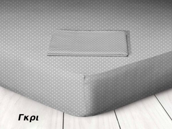 Κατωσέντονο Υπέρδιπλο με Λάστιχο Γκρι Πουά Βαμβάκι Γαρύφαλλο 180x200+25cm - ΓΑΡΥΦΑΛΛΟ | Maril.gr