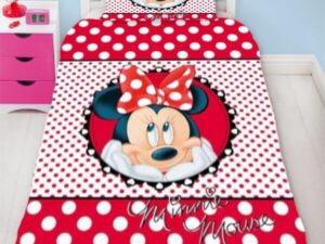 Κουβέρτα Παιδική Μονή Βελουτέ Minnie Mouse Κόκκινη Γαρύφαλλο 160x220 - ΓΑΡΥΦΑΛΛΟ | Maril.gr
