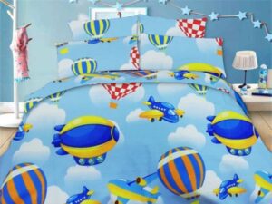 Παιδικά Σεντόνια Σετ Γαλάζιο Βαμβακερά Αεροπλάνα Γαρύφαλλο 160x240 - ΓΑΡΥΦΑΛΛΟ | Maril.gr
