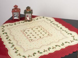 χριστουγεννιάτικο καρέ (90cm x 90cm) γκι Silk Fashion | Maril Home