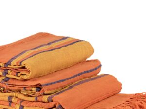 ΡΙΧΤΑΡΙΑ kerala (150cm x 180cm/170cm x 230cm/170cm x 270cm) πορτοκαλί/μπλέ Silk Fashion | Maril Home