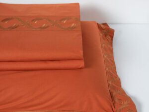 σεντόνια βαμβακερά ( 230cm x 250cm 2x 50cm x 70cm) M110 κεραμιδί Silk Fashion | Maril Home