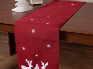 Χριστουγεννιάτικη τραβέρσα NW345 (35cm x 175cm) κόκκινη Silk Fashion | Maril Home
