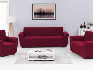 Ελαστικά καλύμματα καναπέ σετ 3τμχ Art 8600 Μπορντό Beauty Home | Maril Home