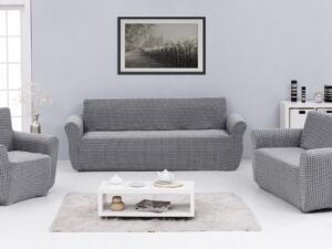 Ελαστικά καλύμματα καναπέ σετ 3τμχ Art 8600 Γκρι Beauty Home | Maril Home
