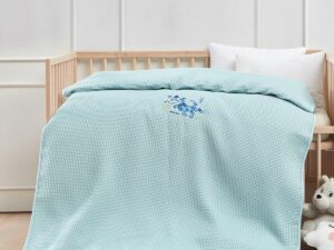 Κουβέρτα πικέ με κέντημα Art 5310 100X150 Γαλάζιο Beauty Home | Maril Home