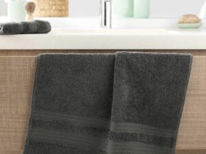 Πετσέτα μονόχρωμη  Σx. Excellence 600gr/m² υδρόφιλη έξτρα απορροφητική 100% cotton Dark Grey 50x90cm Flamingo | Maril Home