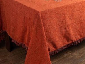 Σενίλ τραπεζομάντηλο 055 (200cm x 280cm) πορτοκαλί Silk Fashion | Maril Home