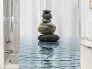 Κουρτίνα μπάνιου Zen Stones Art 3068 190x180 Εμπριμέ Beauty Home | Maril Home