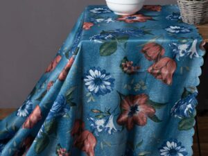 Αλέκιαστο τραπεζομάντηλο 03-95 (170cm x 170cm) μπλέ Silk Fashion | Maril Home