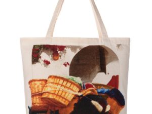 Τσάντα με στάμπα (45cm x 38cm) γαίδαρος Silk Fashion | Maril Home