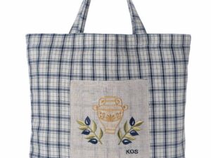 Τσάντα με κέντημα 1312 (45cm x 45cm) μπλέ KOS Silk Fashion | Maril Home