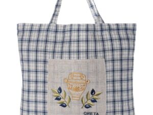 Τσάντα με κέντημα 1312 (45cm x 45cm) μπλέ CRETA Silk Fashion | Maril Home