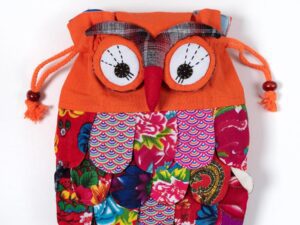 Σακίδιο κουκουβάγια (30cm x 24cm) πορτοκαλί Silk Fashion | Maril Home