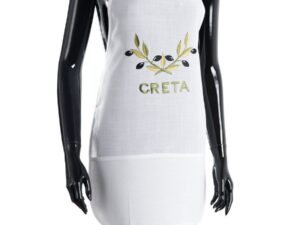 Ολόσωμη ποδιά BG23a (50cm x 70cm) λευκή χρωματιστή ελιά CRETA Silk Fashion | Maril Home