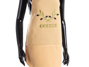 Ολόσωμη ποδιά BG23a (50cm x 70cm) κίτρινη χρωματιστή ελιά GREECE Silk Fashion | Maril Home