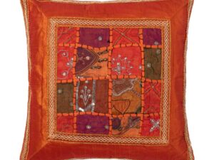 Μαξιλαροθήκη antic με φάσα (65cm x 65cm) πορτοκαλί Silk Fashion | Maril Home