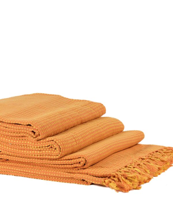 ΡΙΧΤΑΡΙΑ dobby (180cm x 180cm/180cm x 250cm/180cm x 300cm) πορτοκαλί/κίτρινο Silk Fashion | Maril Home