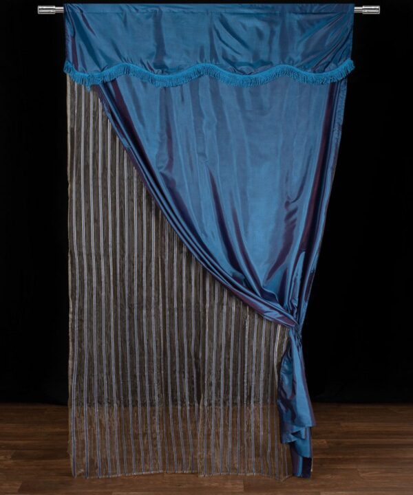 Κουρτίνα maria (150cm x 280cm) με τούνελ μπλέ Silk Fashion | Maril Home
