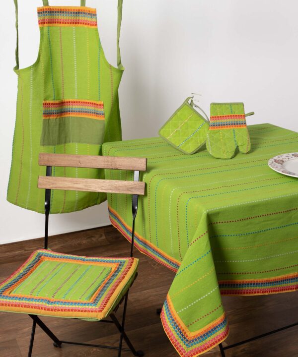 τραπεζοκαρέ (140cm x 140cm) moda ριγέ πράσινο Silk Fashion | Maril Home
