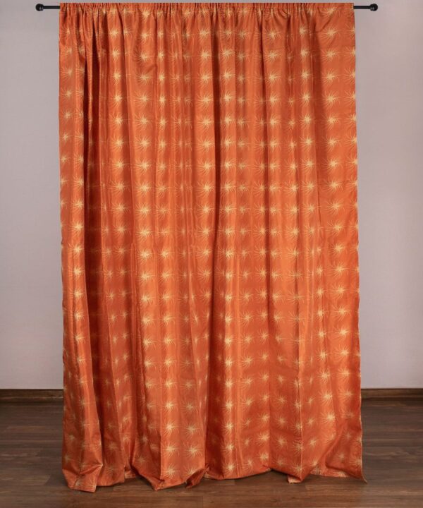 Κουρτίνα nx6101 (300cm x 275cm) με τρέσα πορτοκαλί Silk Fashion | Maril Home