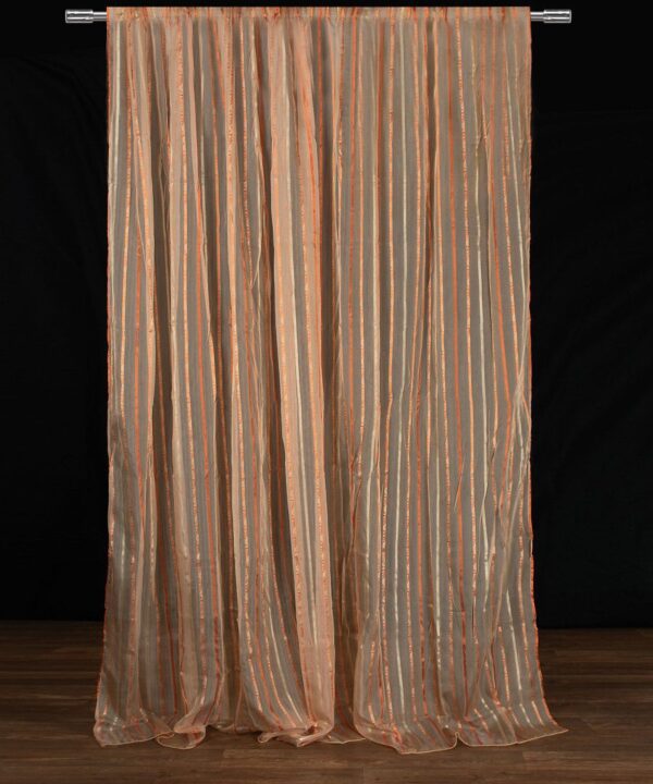 Κουρτίνα nx6104 (280cm x 300cm) με τρέσα μπέζ Silk Fashion | Maril Home