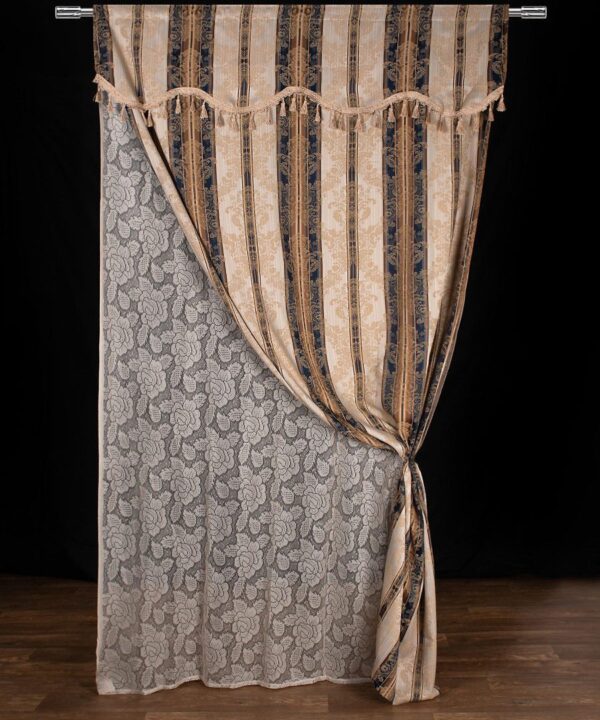 Κουρτίνα sofia (150cm x 280cm) με τούνελ μπλέ Silk Fashion | Maril Home