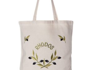 Τσάντα με κέντημα ελιά (45cm x 38cm) RHODES Silk Fashion | Maril Home