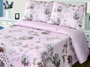 ΚΟΥΒΕΡΛΙ σετ (220cm x 240cm + 2 x 50cm x 70cm) 5305 ρόζ Silk Fashion | Maril Home