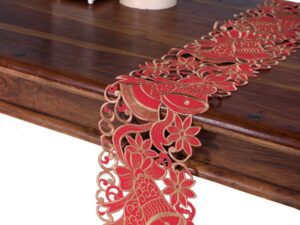 χριστουγεννιάτικη τραβέρσα  (20cm x 150cm) rxh500056 κόκκινο Silk Fashion | Maril Home