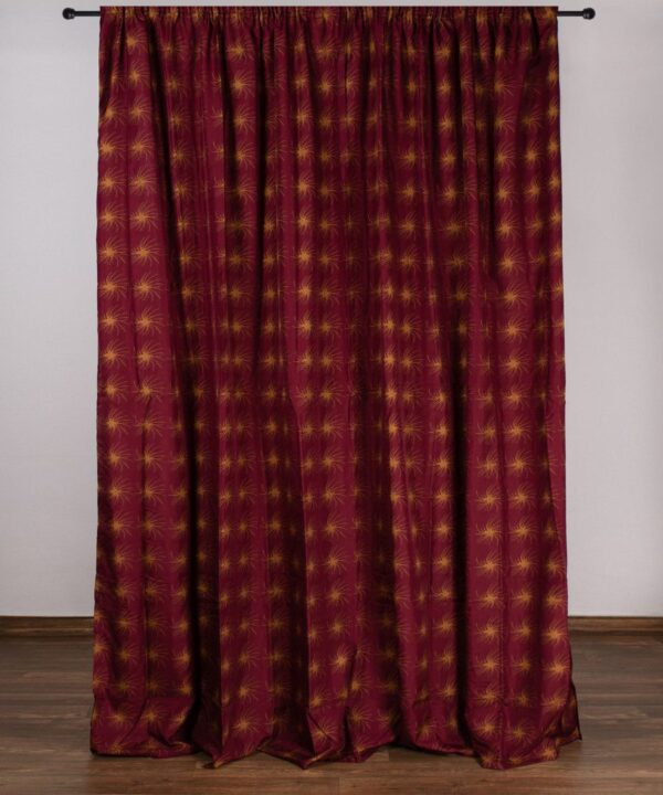 Κουρτίνα nx6101 (300cm x 275cm) με τρέσα μπορντώ Silk Fashion | Maril Home