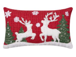 Χριστουγεννιάτικη μαξιλαροθήκη HP52157M (35cm x 60cm) κόκκινη Silk Fashion | Maril Home