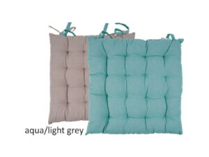 Μαξιλάρι καρέκλας Σχ.Duo 40x40cm διπλής όψης aqua/l.grey 100% cotton  40x40cm Flamingo | Maril Home