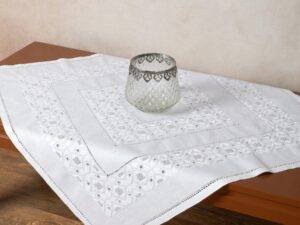 Χειροποίητο καρέ HF290 (90cm x 90cm) λευκό Silk Fashion | Maril Home