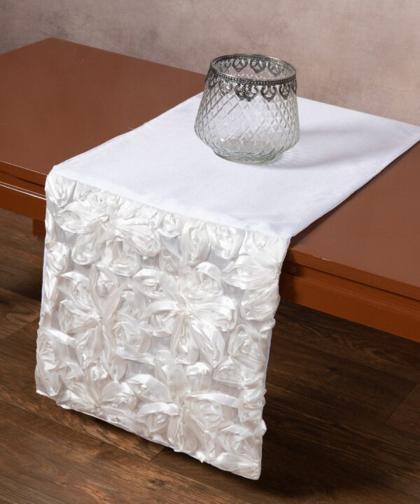 Σατέν τραβέρσα (35cm x 170cm) 1048 λευκή Silk Fashion | Maril Home