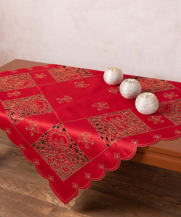 Καρέ χριστουγεννιάτικο 1180 (85cm x 85cm) κόκκινο Silk Fashion | Maril Home