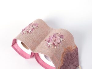 Θήκη για το χαρτί υγείας (18cm x 45cm) ρόζ Silk Fashion | Maril Home