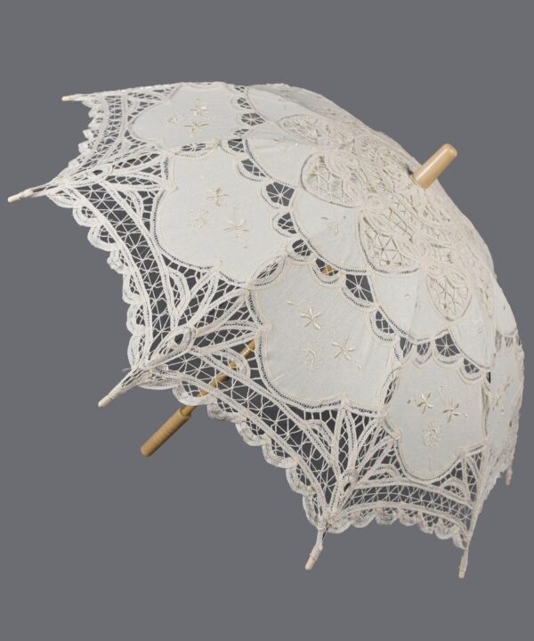 Χειροποίητη ομπρέλα (48cm) μπέζ Silk Fashion | Maril Home