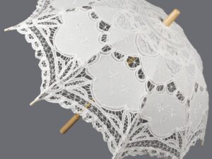 Χειροποίητη ομπρέλα (38cm) λευκή Silk Fashion | Maril Home