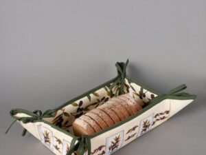 Βαμβακερή ψωμιέρα με στάμπα (33cm x 48cm) ελιά εκρού Silk Fashion | Maril Home