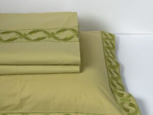 σεντόνια βαμβακερά ( 230cm x 250cm 2x 50cm x 70cm) M110 πράσινο Silk Fashion | Maril Home